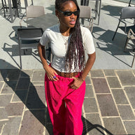 Dry lace top and wide leg pant