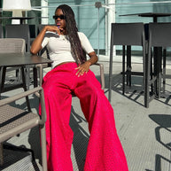Dry lace top and wide leg pant