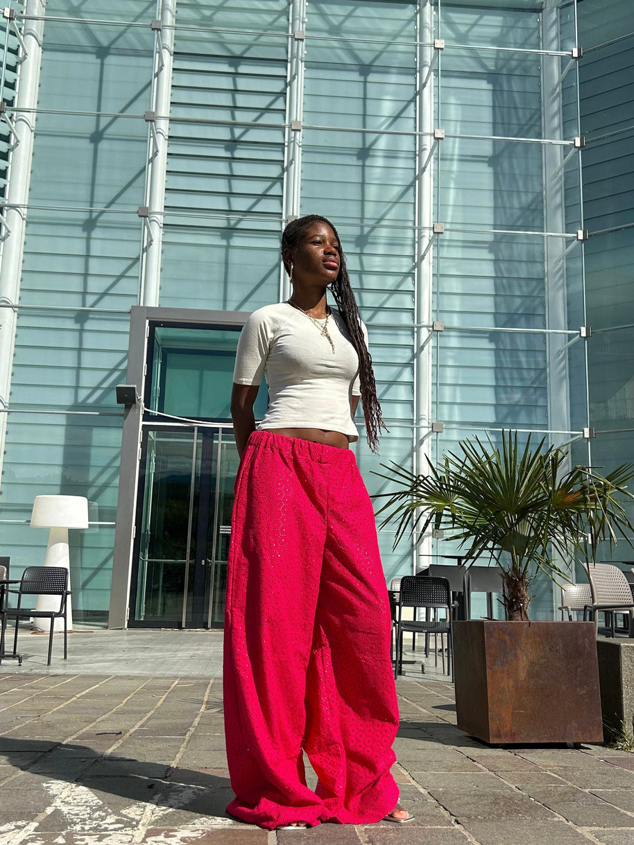 Dry lace top and wide leg pant