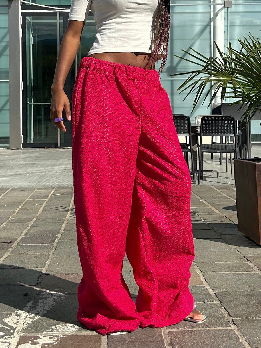 Dry lace top and wide leg pant