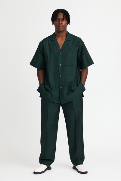 Coat neck line shirt and pants